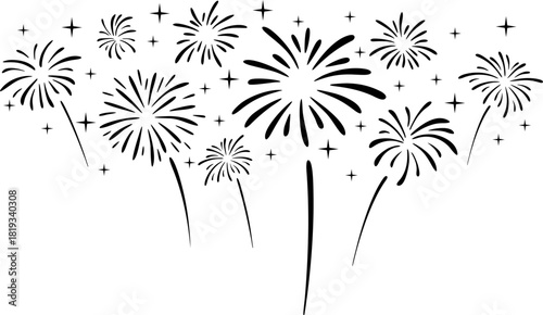 illustration of fireworks vector isolated on Transparent background