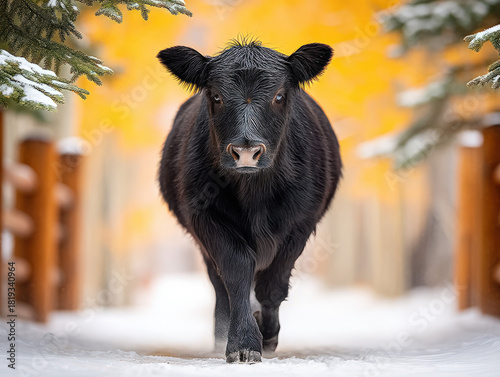 Cow in the snow