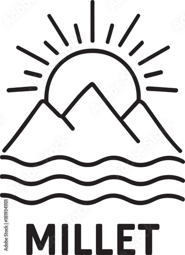 Millet Icon (Sun and Mountains)