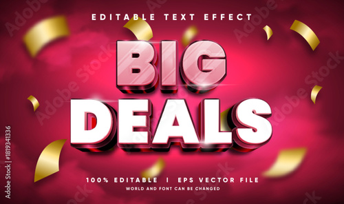 big deals 3d vector text effect with modern style