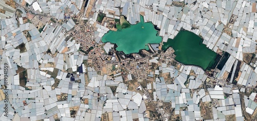 Vast Sea of Plastic Greenhouses in Almeria Spain Aerial View