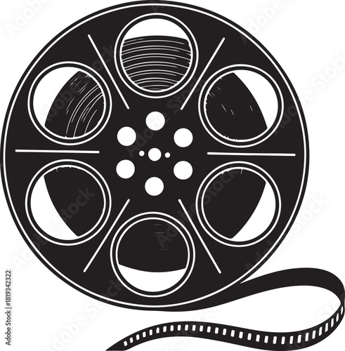 vector film icon black silhouette isolate icon 