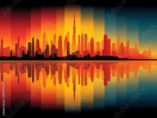 Dubai skyline illustration