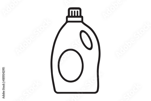 Simple outline illustration of laundry detergent bottle design element