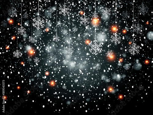 Falling snow on transparent...