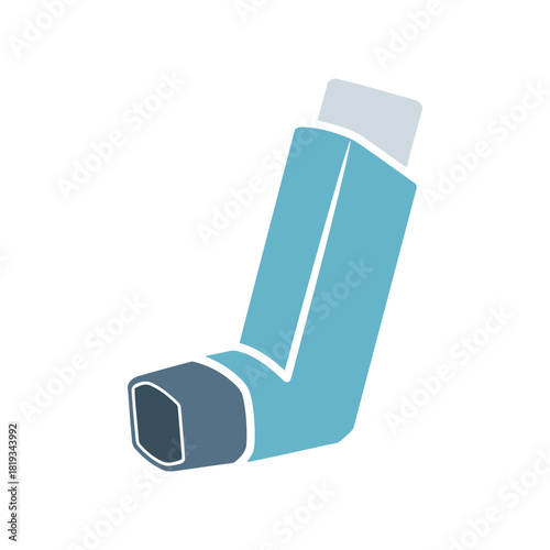 Pulmonary asthma inhaler device icon for breathing relief help