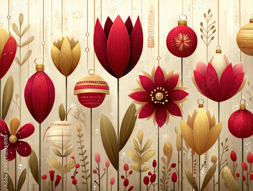 festive red and gold Christ...