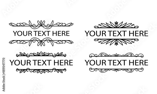 Set of Vintage decorative lines. text dividers. Line border. Lines separators, Borders, Set of various doodle style line dividers and arrow icons for design