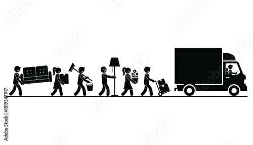 Moving company vector illustration for relocation services