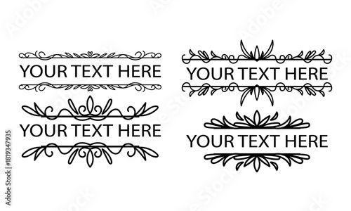 Set of Vintage decorative lines. text dividers. Line border. Lines separators, Borders, Set of various doodle style line dividers and arrow icons for design