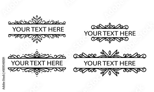 Set of Vintage decorative lines. text dividers. Line border. Lines separators, Borders, Set of various doodle style line dividers and arrow icons for design