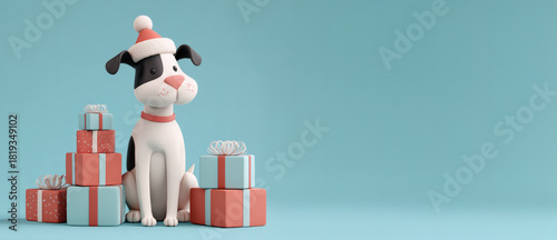 Christmas Dog with Presents