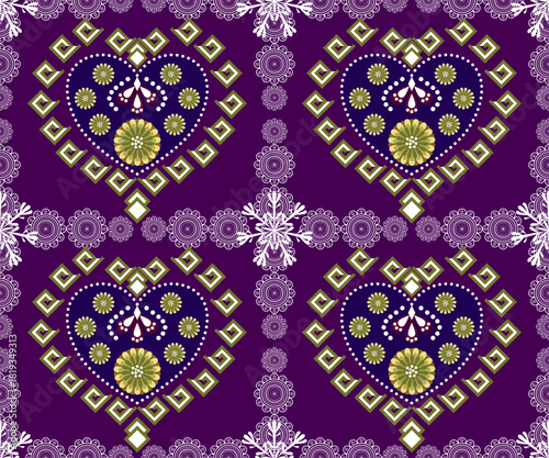 Seamless damask floral pattern vector illustration design texture wallpaper.Native American tribal fabric.Geometric ethnic motif. tiles, rug, carpet. design for woven textile printing blanket fashion