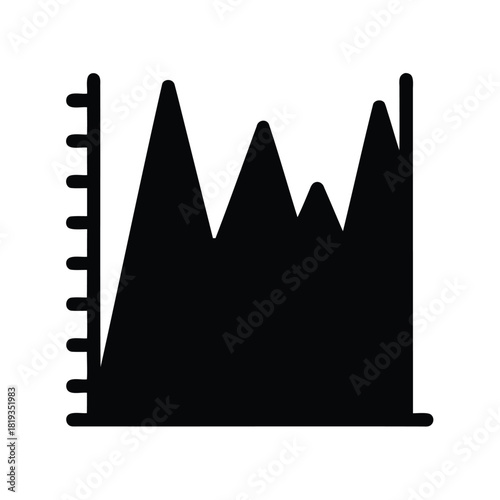 Black and White Line Graph Illustration Showing Data Trends and Fluctuations