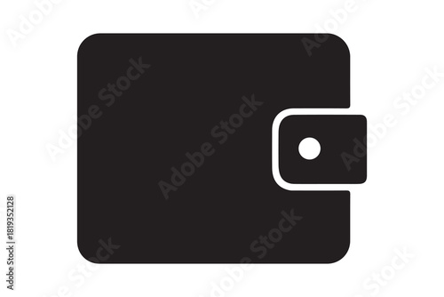 Black Wallet Icon Symbolizing Finance and Money Management for Transactions and Savings
