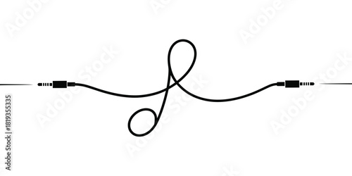 Musical note created from connected audio cables