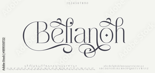 Luxury font alphabet logo. Typography beauty fashion elegant minimalist serif italic fonts decorative wedding vintage retro logos. vector illustration