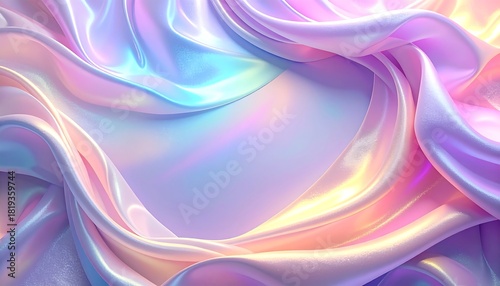 Wallpaper Mural Opalescent fabric with soft folds and iridescent colors creating a dreamy, ethereal background texture Torontodigital.ca