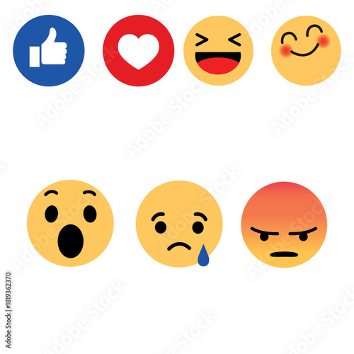 set of smileys with different emotions