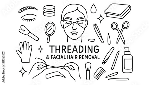 Threading and facial hair removal beauty salon service design