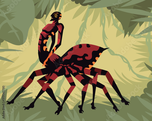 anansi african spider deity in the jungle