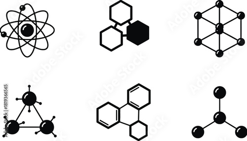 Science chemistry atom molecule structure vector illustration