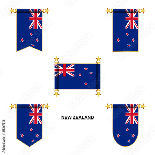 Flag of New Zealand, the national flag of New Zealand. Vector illustration
