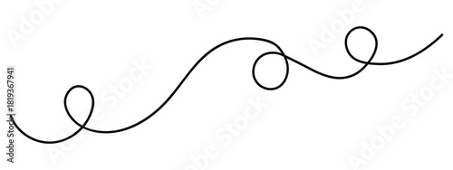 wavy curvy long squiggles line, loopy line, wave line - stock vector. abstract wavy line. long hand drawn squiggle. vector illustration on transparent background