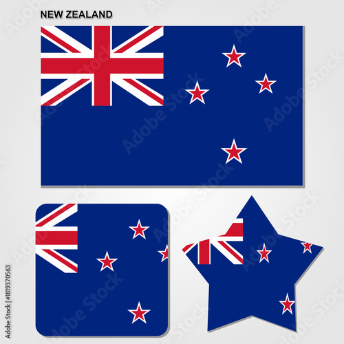 Flag of New Zealand, the national flag of New Zealand. Vector illustration