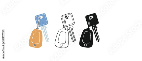 Car key remote vector illustration automobile security system