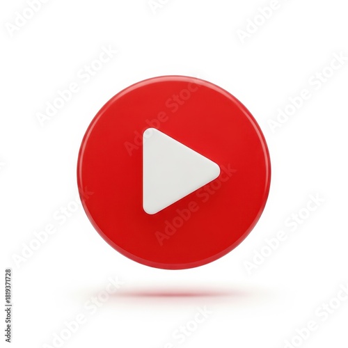 Red play button isolated on white background, a symbol of entertainment and media, inviting viewers to engage with video content Free Download Red play button isolated on white background, a symbol of entertainment and media, inviting viewers to engage with video content - GFXLoad
