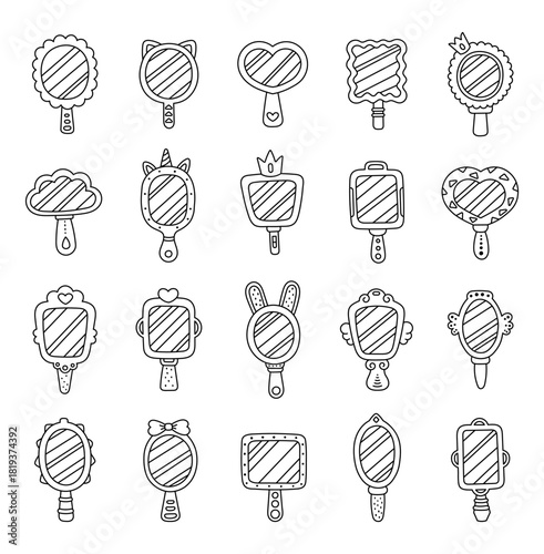 Decorative mirror set in outline line