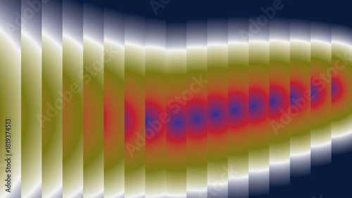 Colorful Wave Interference Pattern with Lobes and Diffraction Simulation