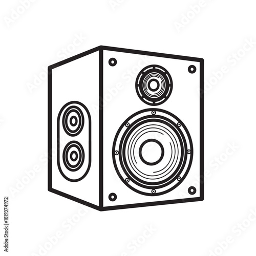 Audio speaker system with multiple drivers for highquality sound reproduction, isolated on