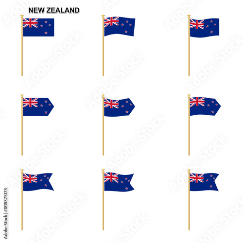 Flag of New Zealand, the national flag of New Zealand. Vector illustration