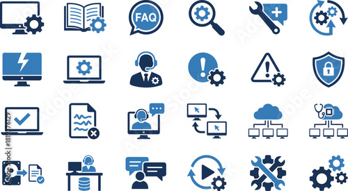 IT, Support, Repair, Troubleshooting, Service, Technical, Data, System, Maintenance, Help, Icon, Vector