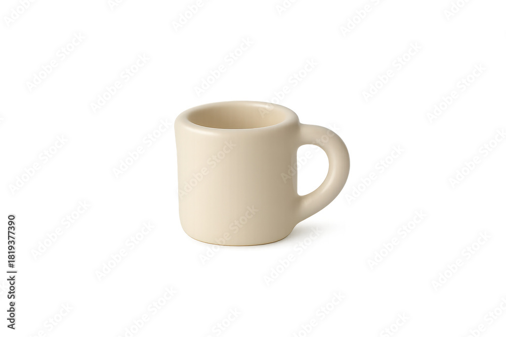 Obraz premium Cream white ceramic empty diner mug