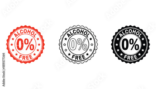 Alcohol free label vector set for product package design