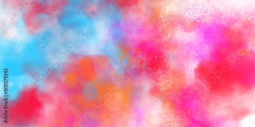 Abstract background with multicolor watercolor cloud. abstract light color grunge explosion on white background. Freeze motion of splash. Artwork for creative banner, card, template, design vector.	