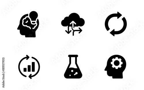 Innovative technology and science icons: flat design for digital concepts