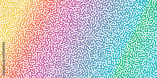 Abstract Reaction-diffusion or Turing pattern natural texture, in a coral pink gradient colour scheme. Linear design with biological shapes.Organic lines in memphis. abstract turing organic wallpaper.