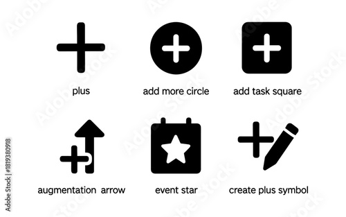 Set of abstract symbol icons for web and app design