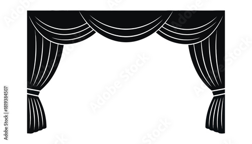 Find black curtain vector illustration for stage or window