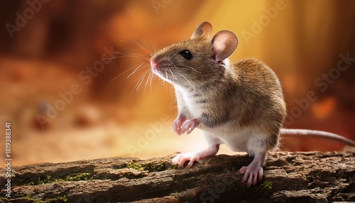 House Mouse Standing Mus Musculus