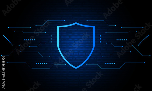Cyber security technology concept , Shield With Keyhole icon , personal data , vector illustration.	
