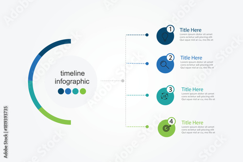 Vector infographic label design with circle infographic template design and 4 options or steps. Can be used for process diagram, presentations, workflow layout, banner, flow chart, info graph