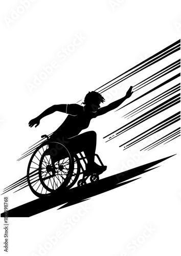Wheelchair Racing Athlete Graphic