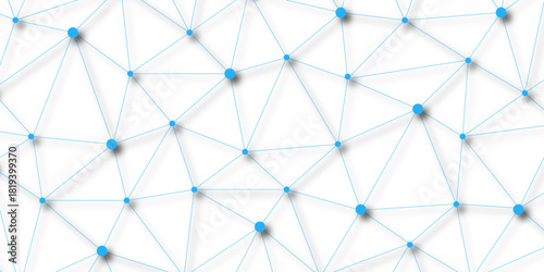 Blue network. futuristic connection technology background with dots and lines for desktop. Structure molecule and communication. Template for science and technology presentation, Vector illustration.	