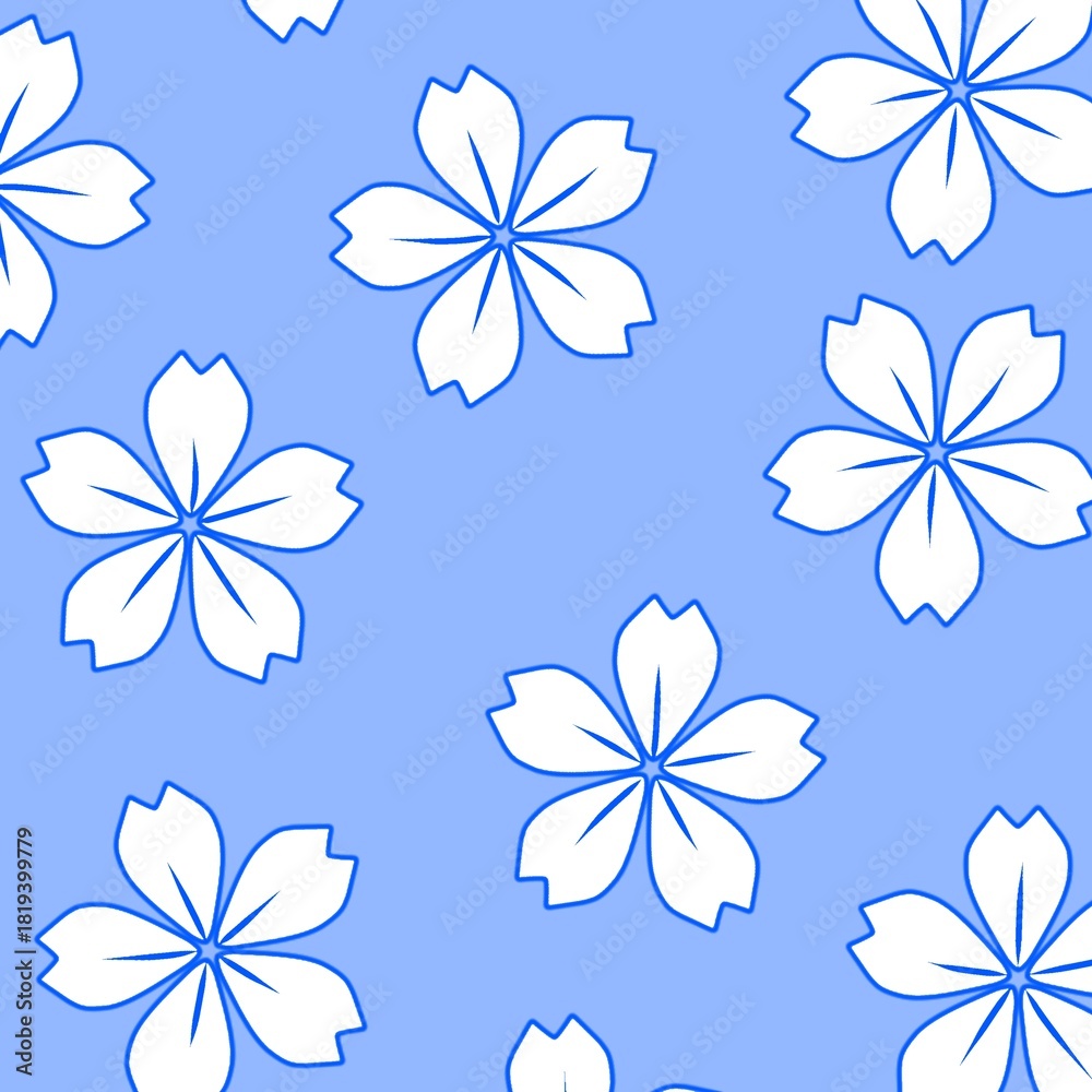 Obraz premium seamless pattern with blue flowers