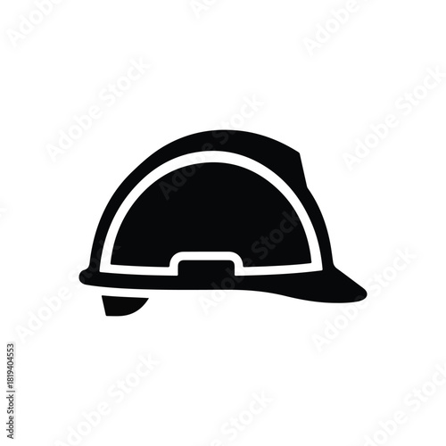 Construction Safety Hard Hat Helmet Icon - Vector Art on White Background